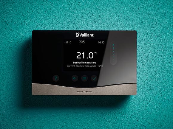Vaillant smart heating controls on wall