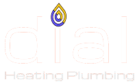 dial heating plumbing logo white